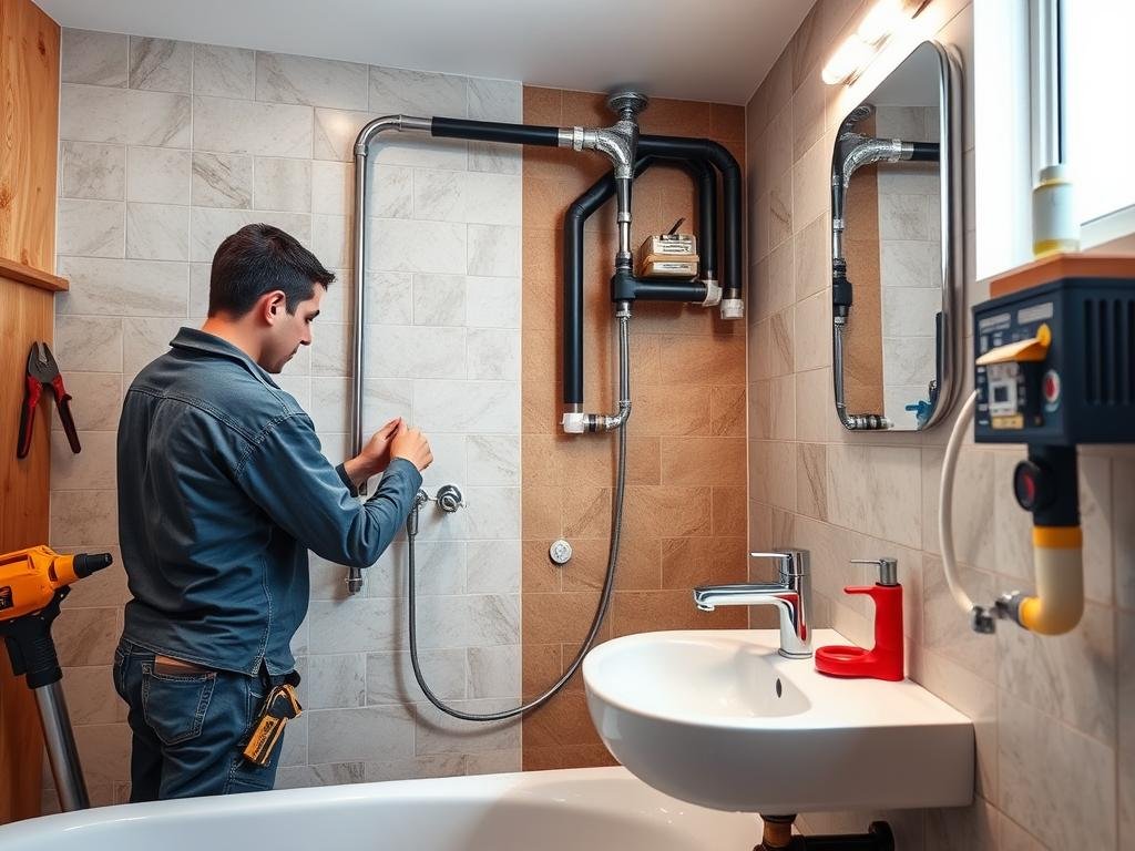 Bathroom plumbing installation in Corona CA home Bathroom plumbing installation in Corona CA home