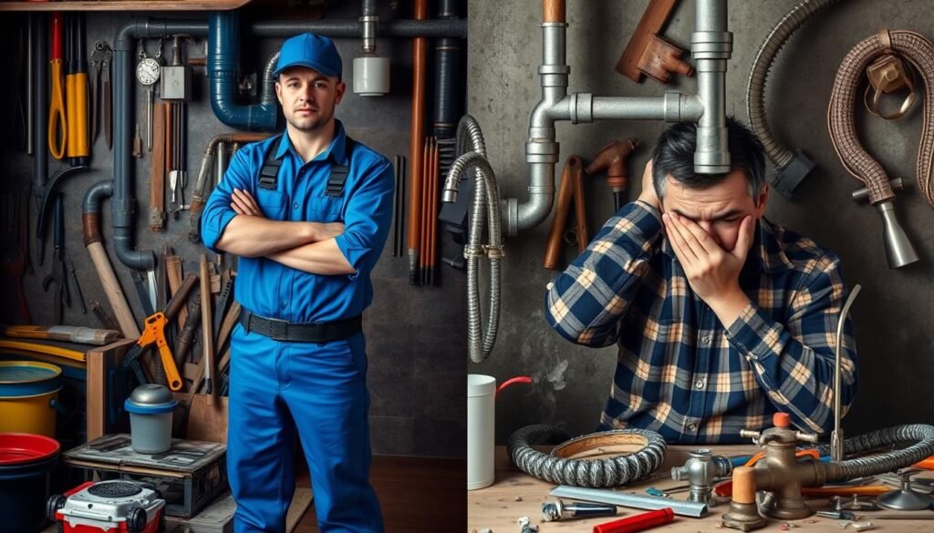 DIY plumbing vs professional