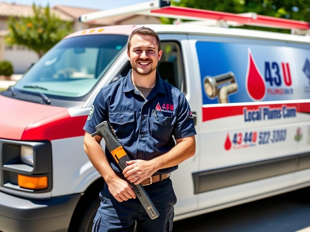 Local Plumbers 4 U technician ready to provide kitchen plumbing services in Corona CA Local Plumbers 4 U technician ready to provide kitchen plumbing services in Corona CA
