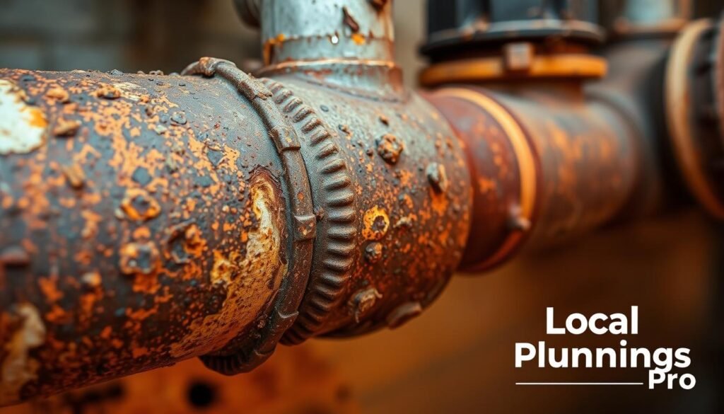 pipe corrosion and rust damage