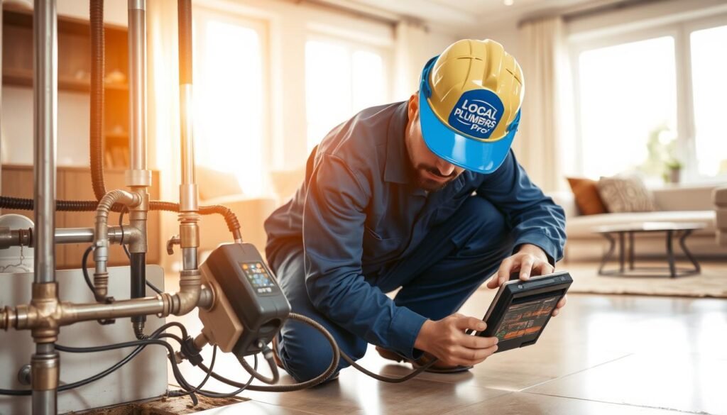 professional leak detection during plumbing inspection