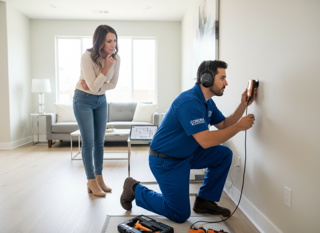 Residential water leak detection in Corona CA home