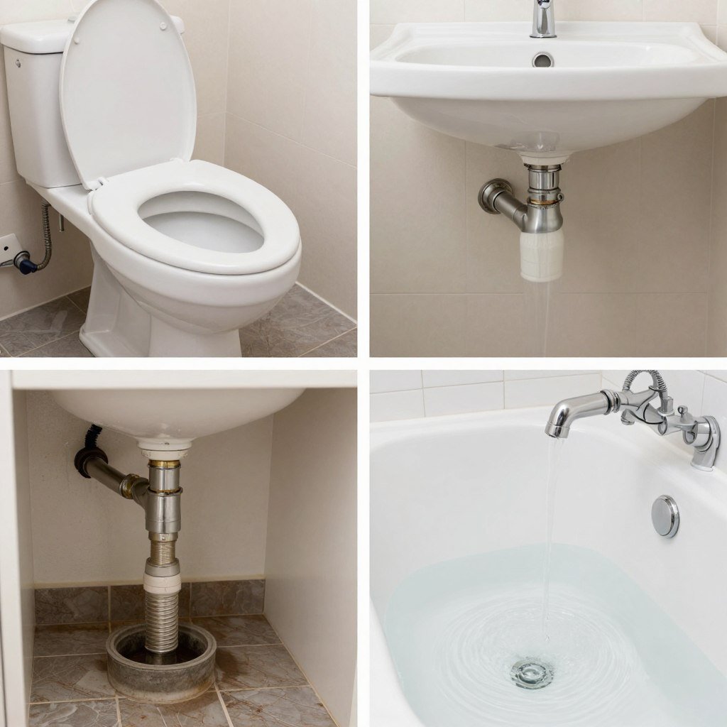 multiple fixture backups indicating main sewer line clog